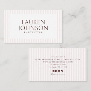 Modern Babysitter Social Media Icons Business Card