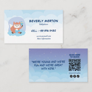 Modern Babysitting Business   Fox Babysitter Card
