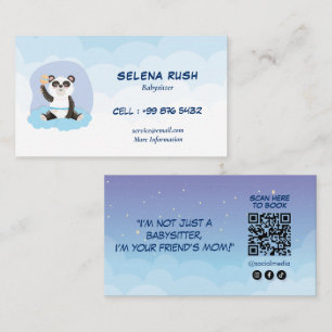 Modern Babysitting Business   Panda Babysitter Card