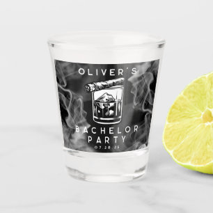 Modern Bachelor Party Cigars and Whiskey Black Shot Glass