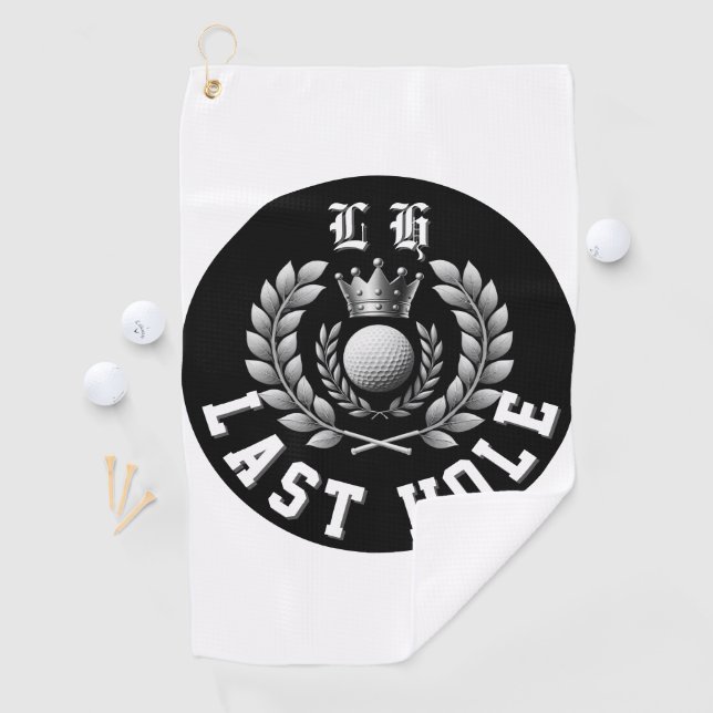 Modern Bachelor Party Last Hole LH Monogram Golf Towel (InSitu)
