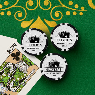 Modern Bachelor Party Poker Playing Card Casino Chips