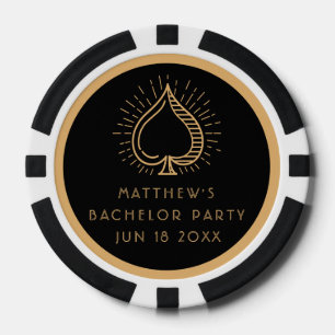 Modern Bachelor Party Weekend Ace Poker Card  Poker Chips
