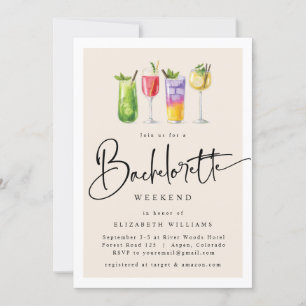 Modern Bachelorette Party Weekend Invitation