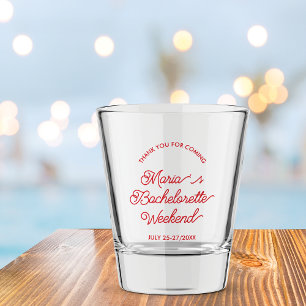 Modern Bachelorette Weekend Party Favour Shot Glas Glass