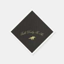 Modern Back & Gold Stripe Race Horse Derby Party