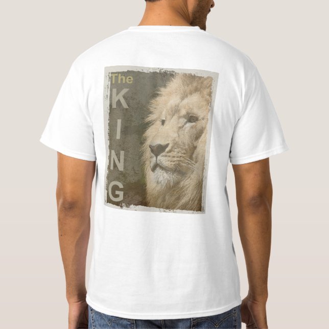 Modern Back Print Lion Face Top Template Mens (Back)