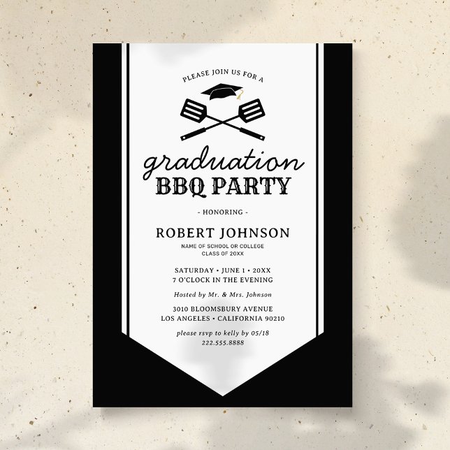 Modern Backyard BBQ Graduation Party Invitation (Creator Uploaded)