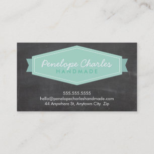 MODERN BADGE LOGO pastel bold mint chalkboard Business Card