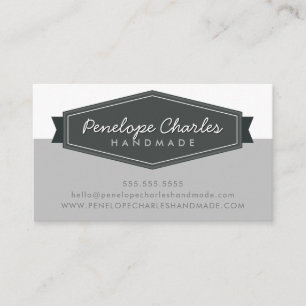 MODERN BADGE LOGO retro pale dark grey grey Business Card