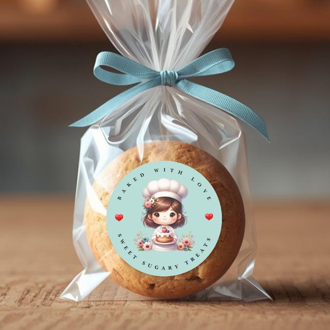 Modern Baked With Love Bakery Sticker (Creator Uploaded)