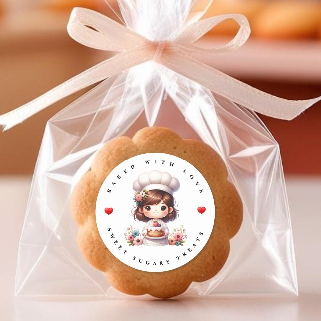 Modern Baked With Love Bakery Sticker (Creator Uploaded)