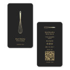 Modern Baker Pastry Elegant Black Gold Whisk