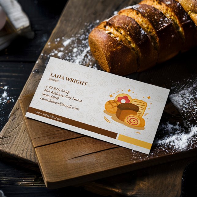 Modern Bakery Business | Brown Elegant Business Card (Creator Uploaded)