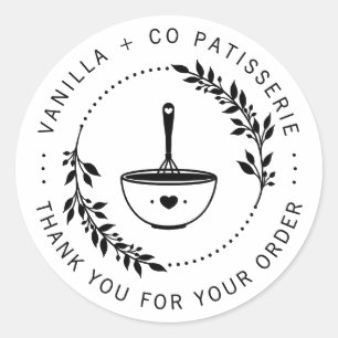 Modern Bakery Cake Business Customer Thank You Classic Round Sticker