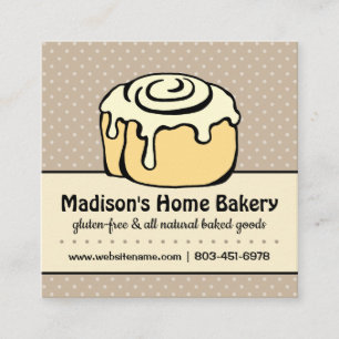 Modern Bakery Caterer Chef Restaurant Square Business Card