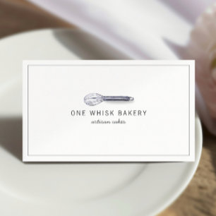 Modern Bakery Chef Caterer Watercolor Whisk  Business Card