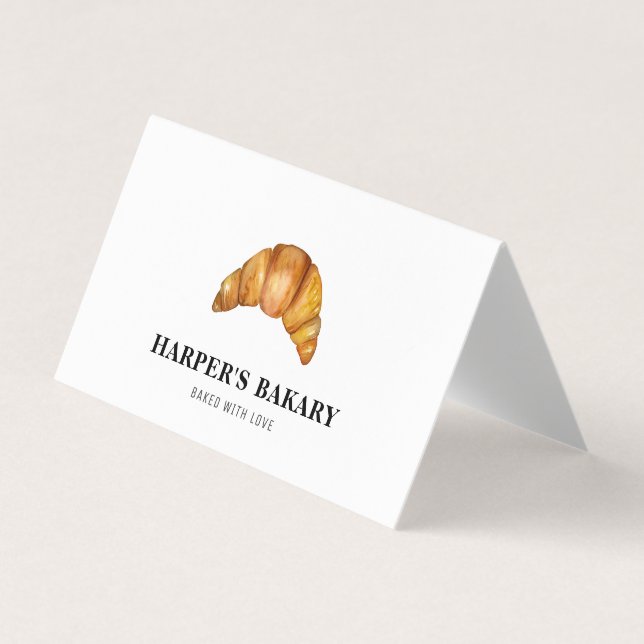 Modern Bakery Croissant Professional Logo  Business Card (Front)