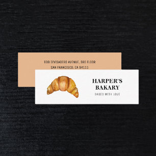 Modern Bakery Croissant Professional Logo Mini Business Card