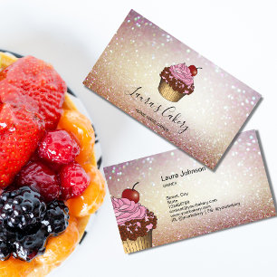 Modern Bakery Cupcake Chef Catering Sweets Pastry  Business Card
