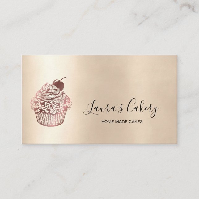 Modern Bakery Cupcake Chef Catering Sweets Pastry  Business Card (Front)