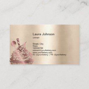Modern Bakery Cupcake Chef Catering Sweets Pastry Business Card