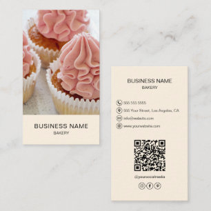 Modern Bakery Custom Photo Cream Business Card