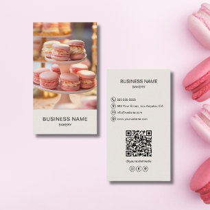 Modern Bakery Custom Photo QR Code Business Card