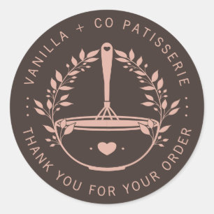 Modern Bakery Pastry Business Customer Thank You Classic Round Sticker