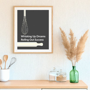 Modern Bakery Pastry Chef Baking Inspirational Poster