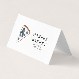 Modern Bakery Tent Business Card   Blueberry Logo