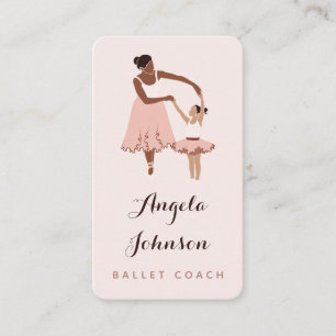 Modern Ballet Coach Ballerina Illustration Cute  Business Card