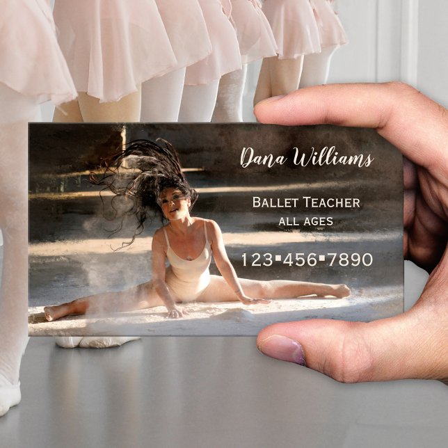 Modern Ballet Dance Business Card (Elegant business card for a dance teacher, ballet teacher, dance school or studio)