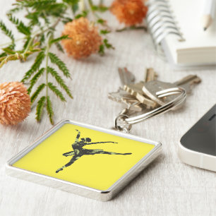 Modern ballet dancer modern dance key ring