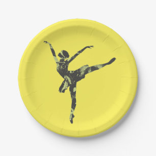 Modern ballet dancer modern dance paper plate
