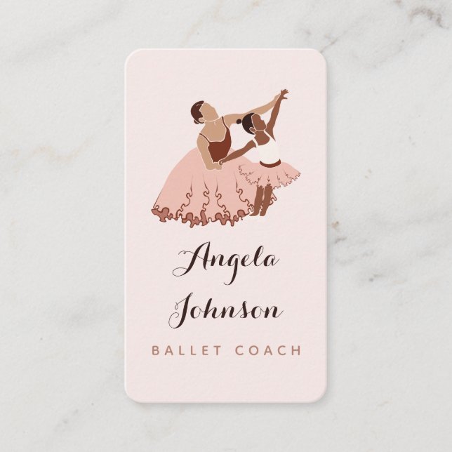Modern Ballet Teacher Dance Ballerina Illustration Business Card (Front)