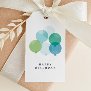 Modern Ballon Bunch Boys Birthday Gift Tags