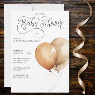 Modern Balloon Baby Shower Invitation