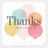 Modern balloon bunch thank you sticker