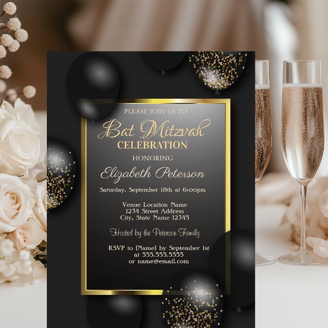 Modern Balloons Bar Mitzvah  Invitation (Creator Uploaded)