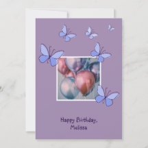 Modern Balloons Photo Happy Birthday Card