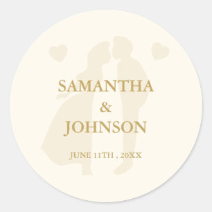 Modern Ballroom Vintage Ivory Wedding Classic Round Sticker
