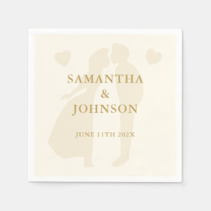 Modern Ballroom Vintage Ivory Wedding Napkin