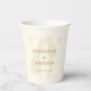 Modern Ballroom Vintage Ivory Wedding Paper Cups