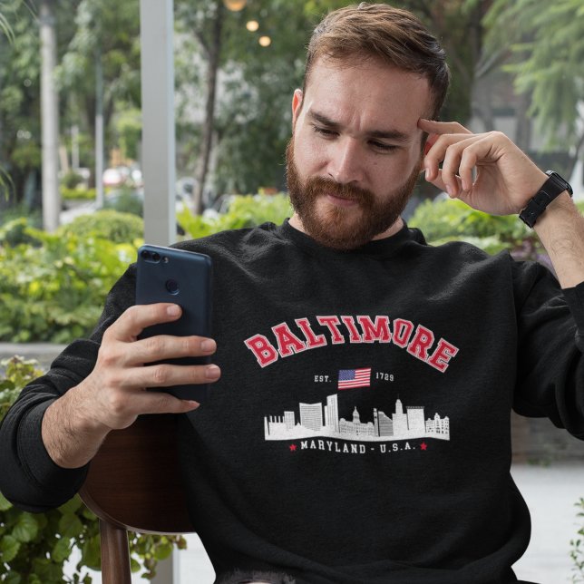 Modern Baltimore Maryland Urban Skyline Sweatshirt (Creator Uploaded)