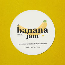Modern Banana Jam Label Sticker