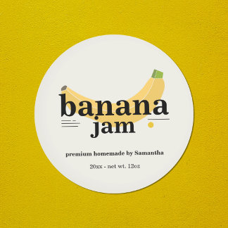 Modern Banana Jam Label Sticker