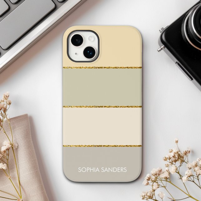 Modern band | Elegant Pastel Yellow Tones Case-Mate iPhone Case (Creator Uploaded)