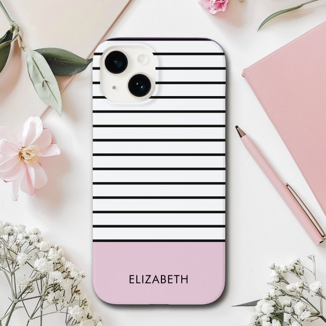 Modern band | Minimalist Pastel Pink Case-Mate iPhone Case (Creator Uploaded)