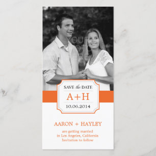 Modern Band Save The Date Photo Card - Orange